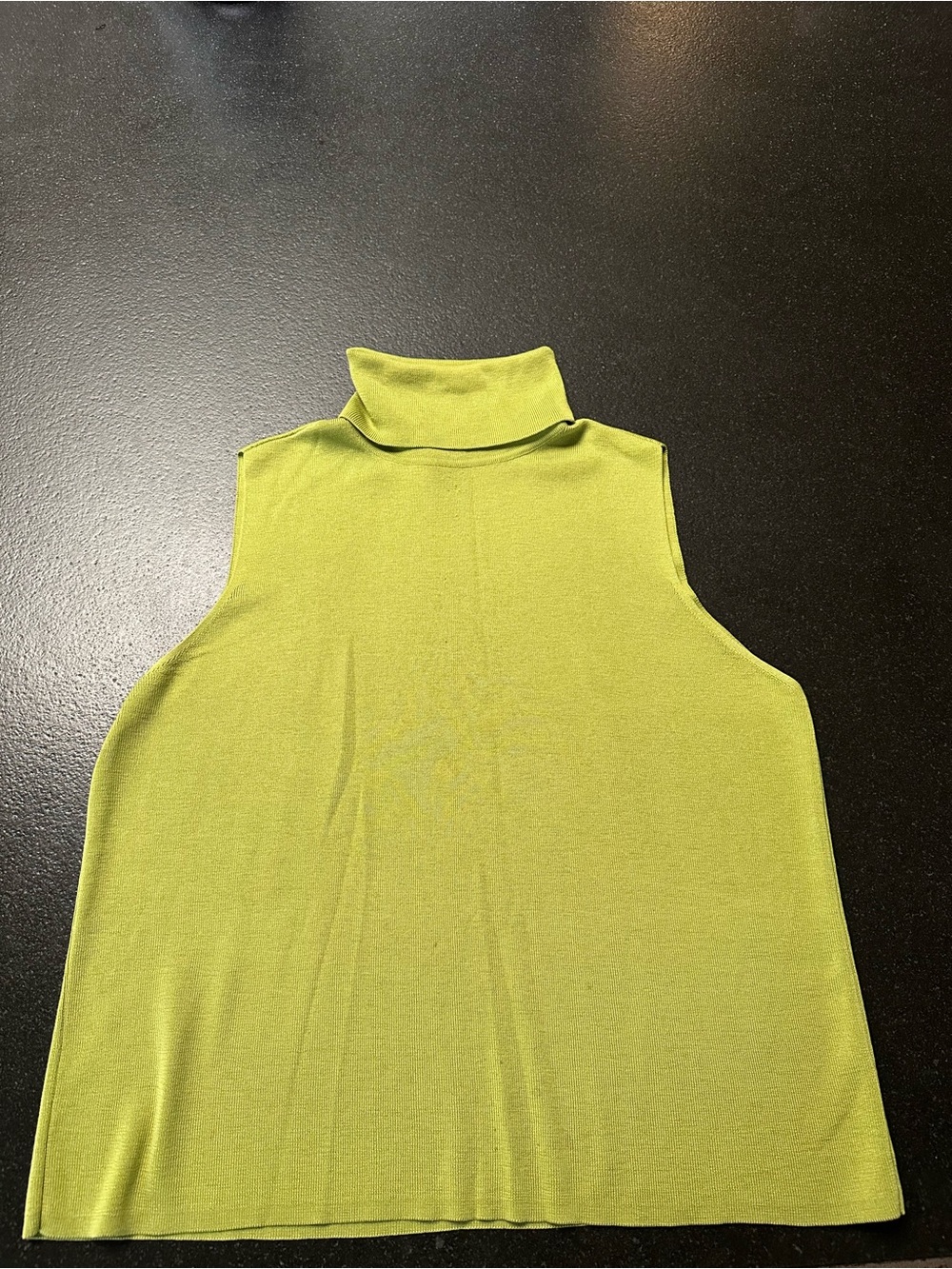 Linda Allard Ellen Tracy Women's L Green Sleeveless Turtleneck Knit Sweater